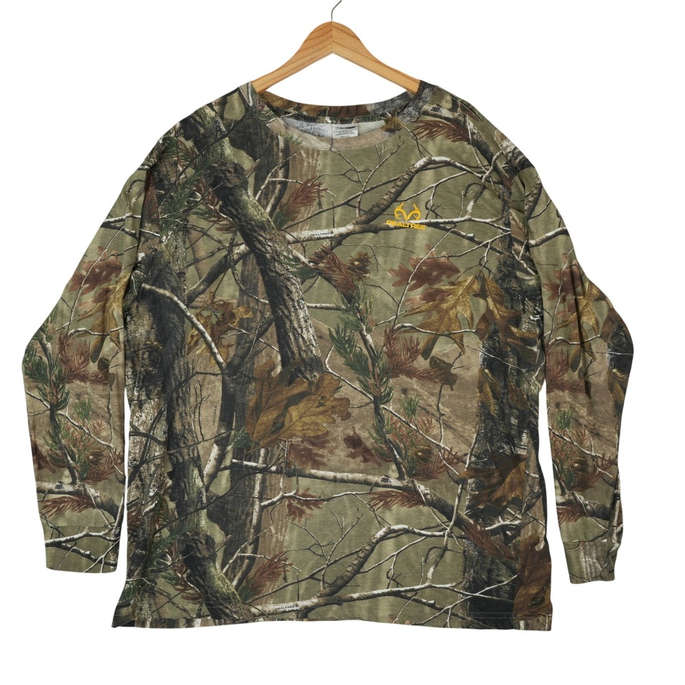Realtree AP Camo Long Sleeve Shirt Mens 3XL Brown Hunting Outdoor‎ Gorpcore